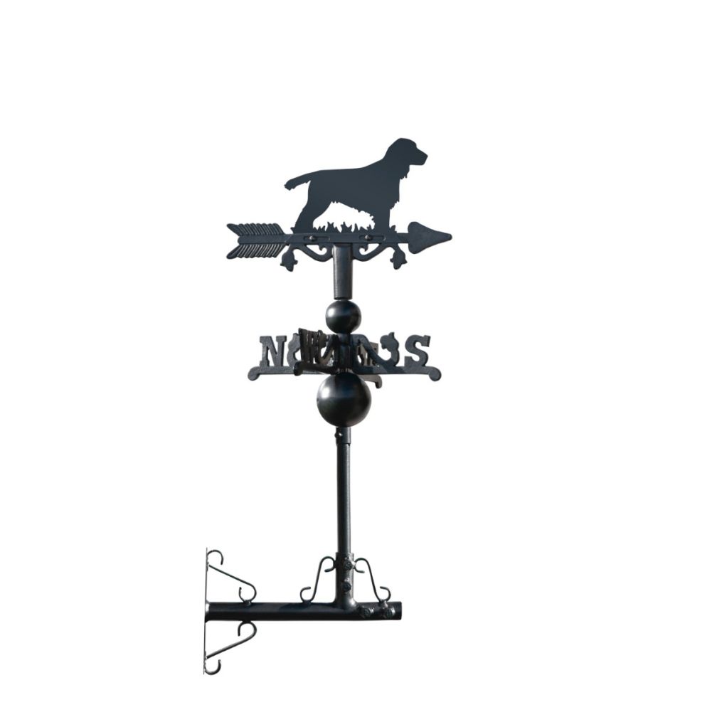 Cast Iron & Steel Cocker Spaniel Miniature Weathervane On A White Background