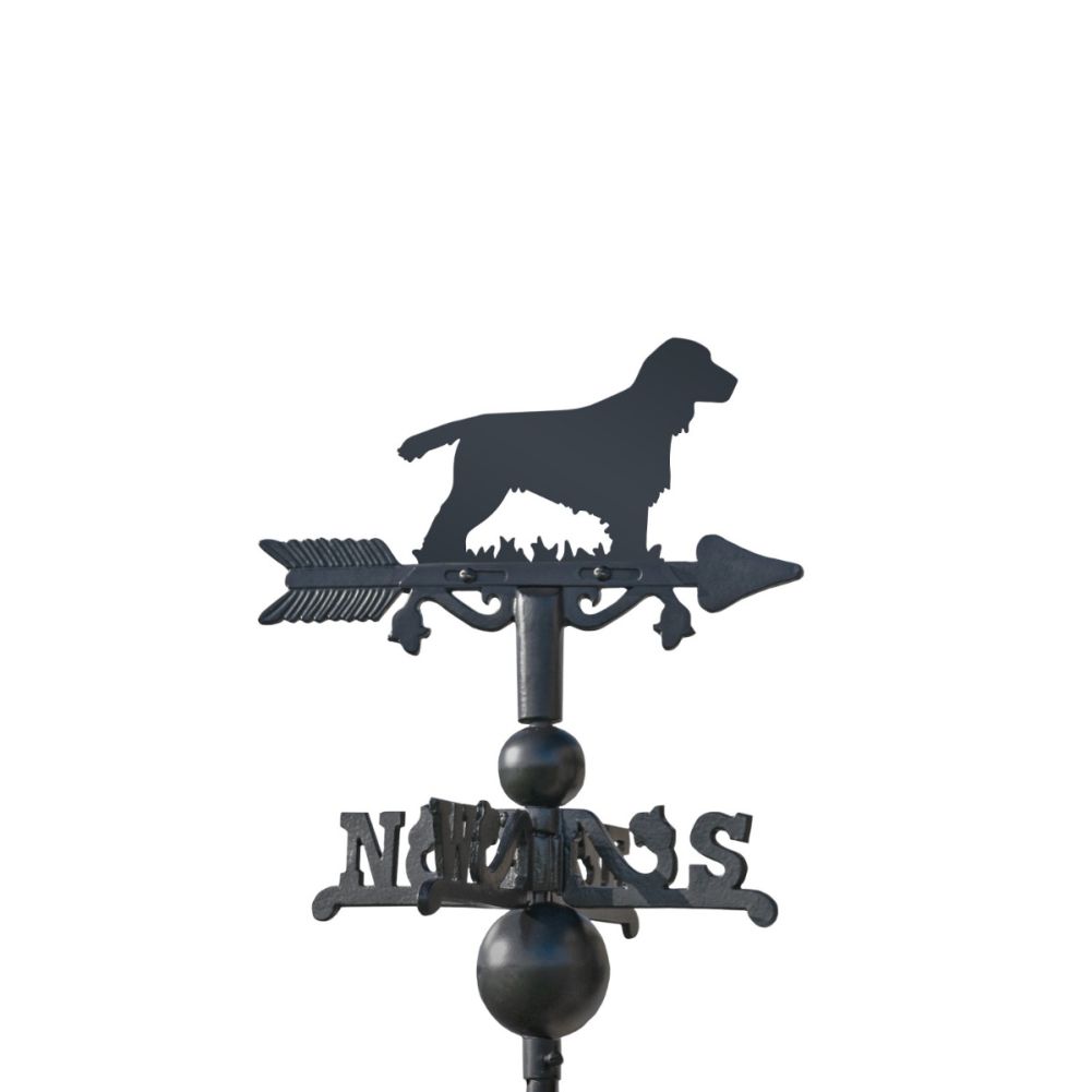 Close Up Of Cast Iron & Steel Cocker Spaniel Miniature Weathervane Topper