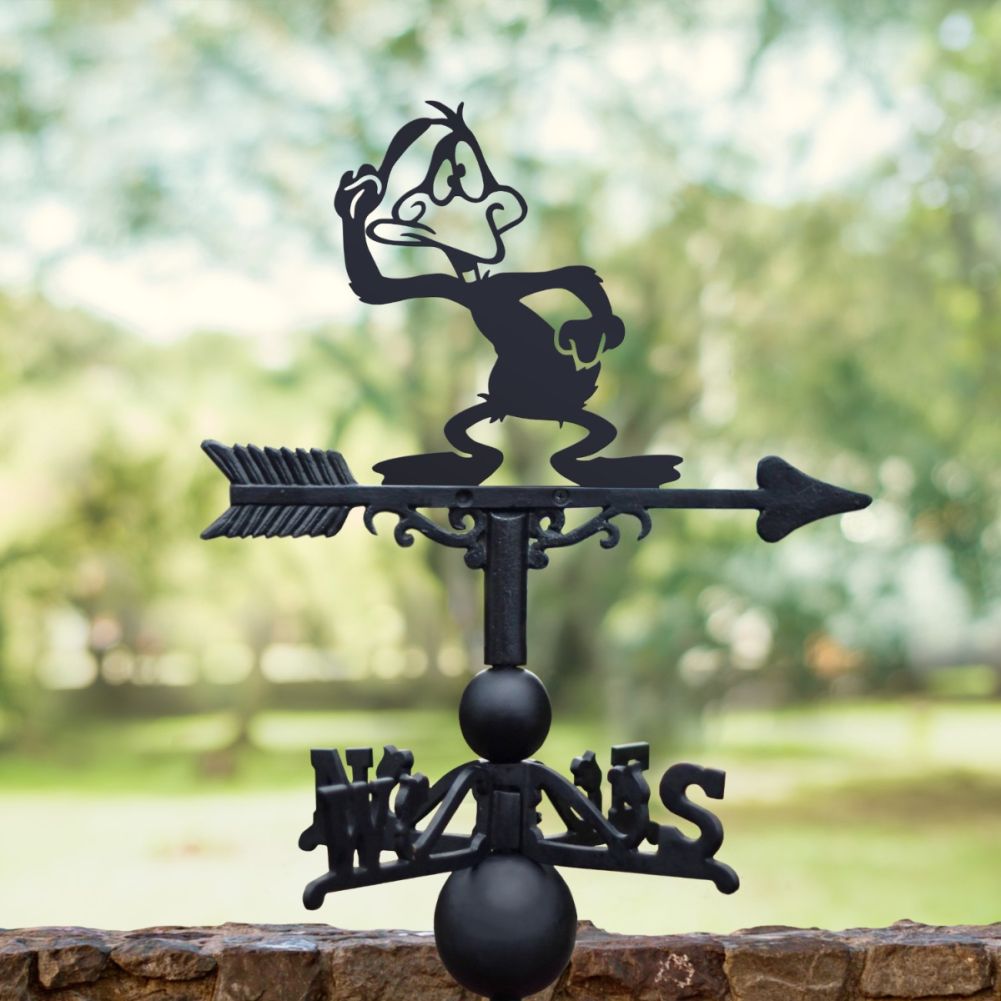 Cast Iron & Steel Cross-Eyed Duck Weathervane In A Park Setting