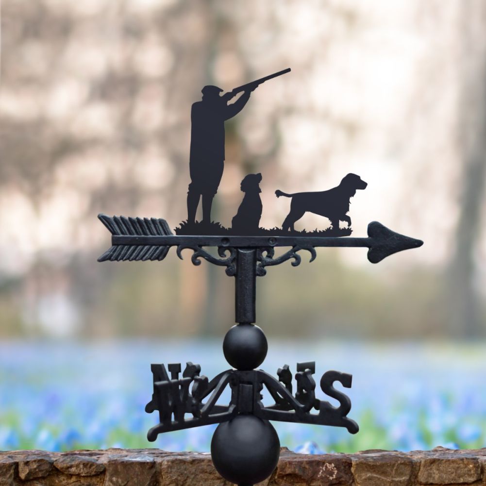 Cast Iron & Steel Game Season Cocker Spaniel Weathervane In Situ