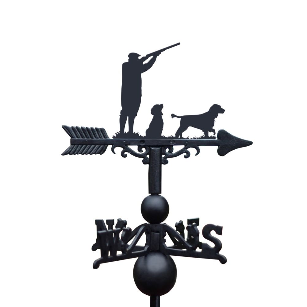 Close Up Of Cast Iron & Steel Game Season Cocker Spaniel Weathervane Topper