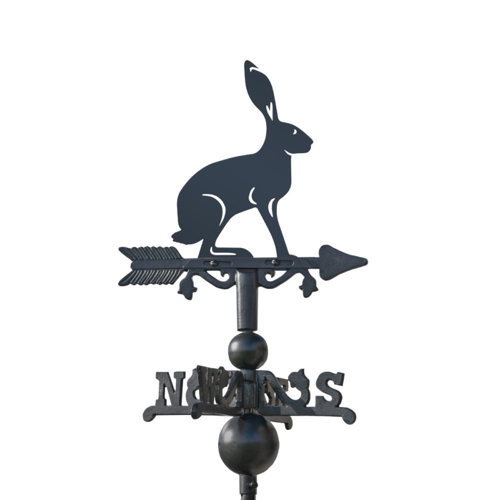 Close Up Of Cast Iron & Steel Hare Miniature Weathervane Topper