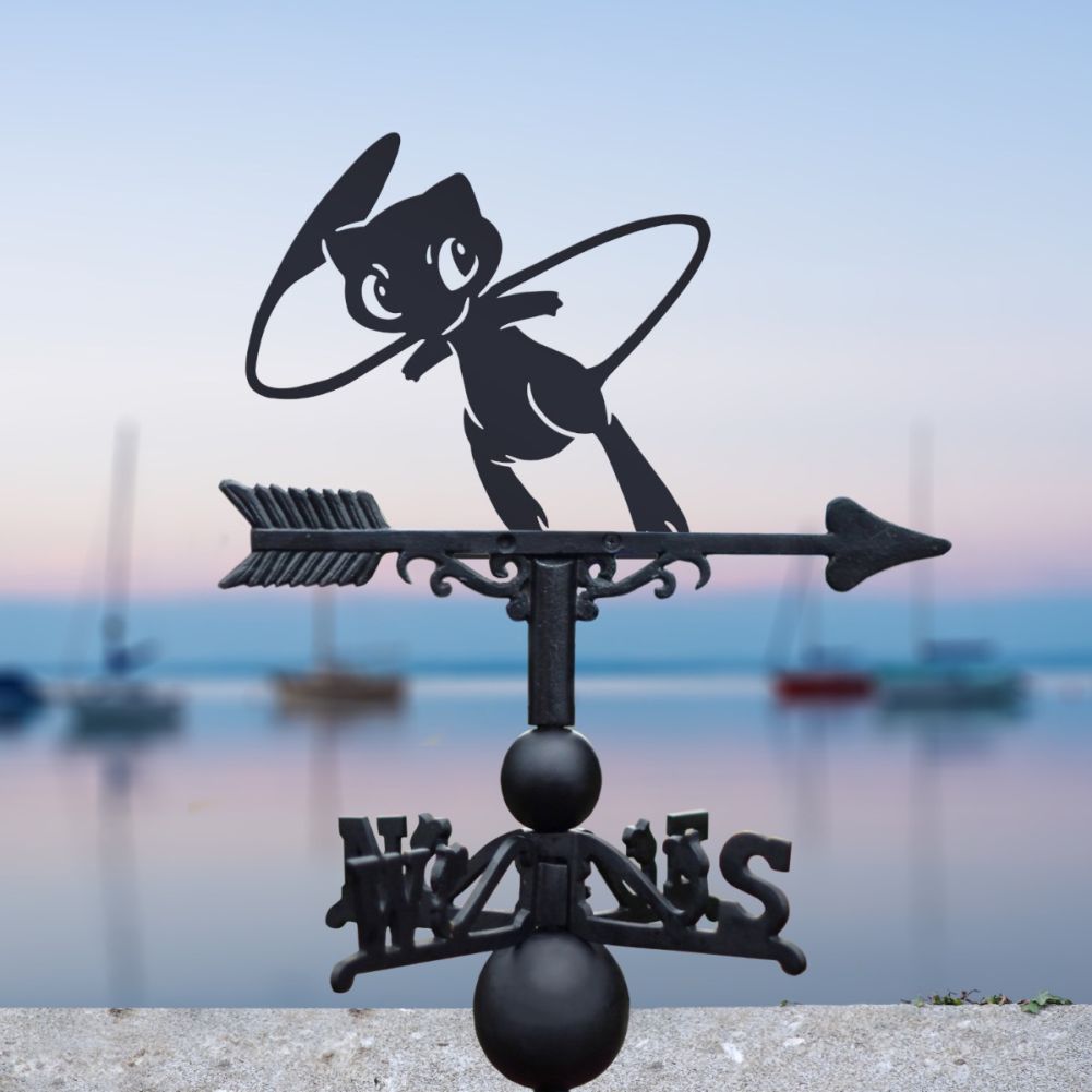 Cast Iron & Steel Legendary Cat Psychic Monster Weathervane In A Harbour Setting