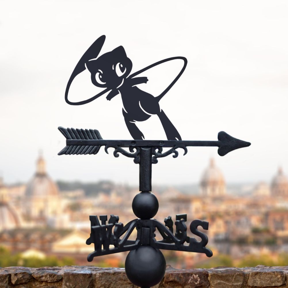 Cast Iron & Steel Legendary Cat Psychic Monster Weathervane In A City Setting