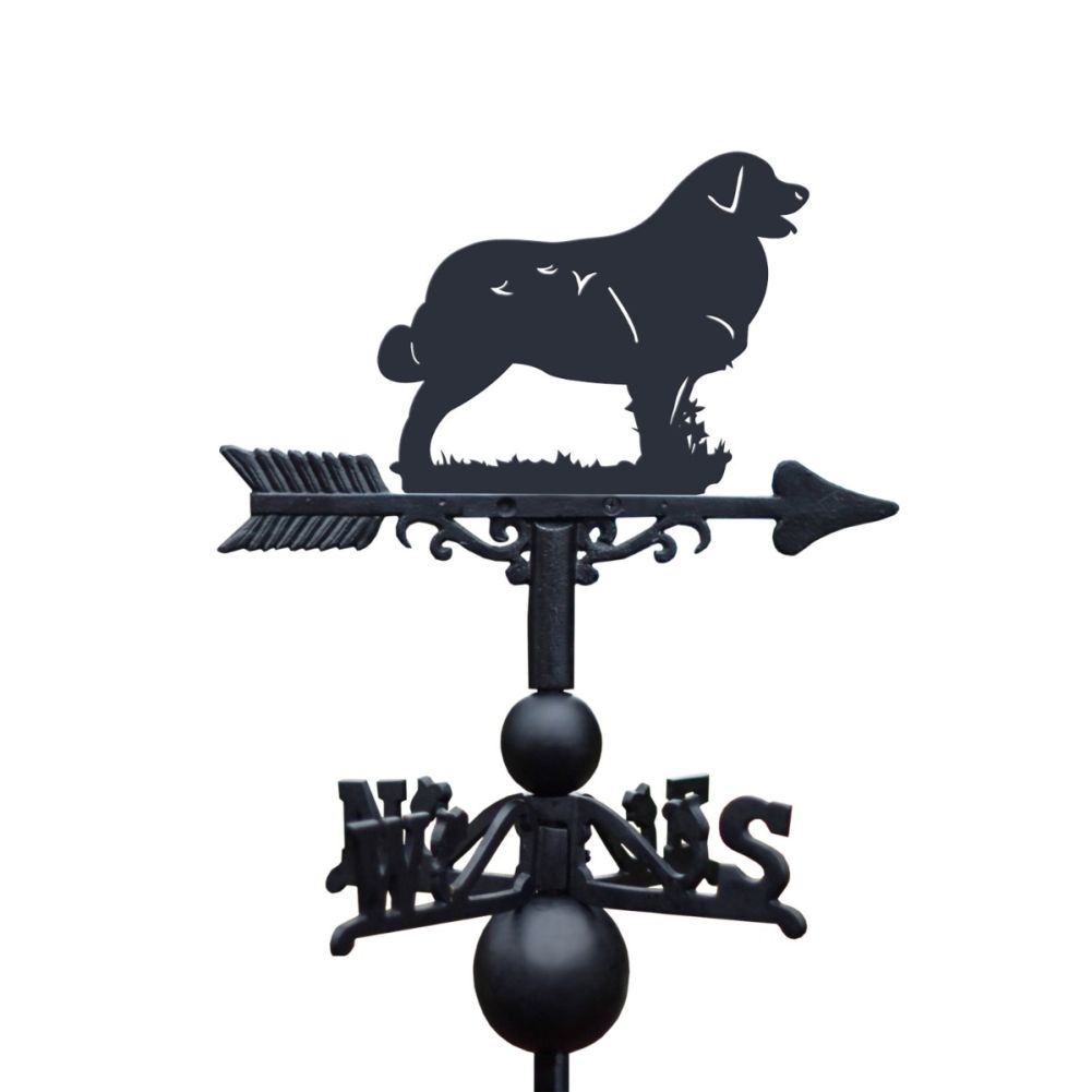 Close Up Of Cast Iron & Steel Leonberger Dog Weathervane Topper