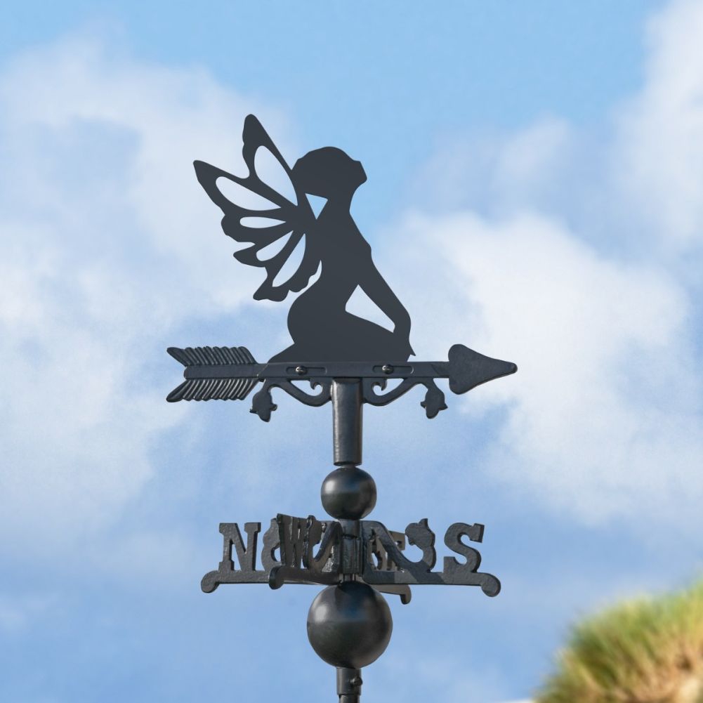 Cast Iron & Steel Miniature Sitting Fairy Weathervane