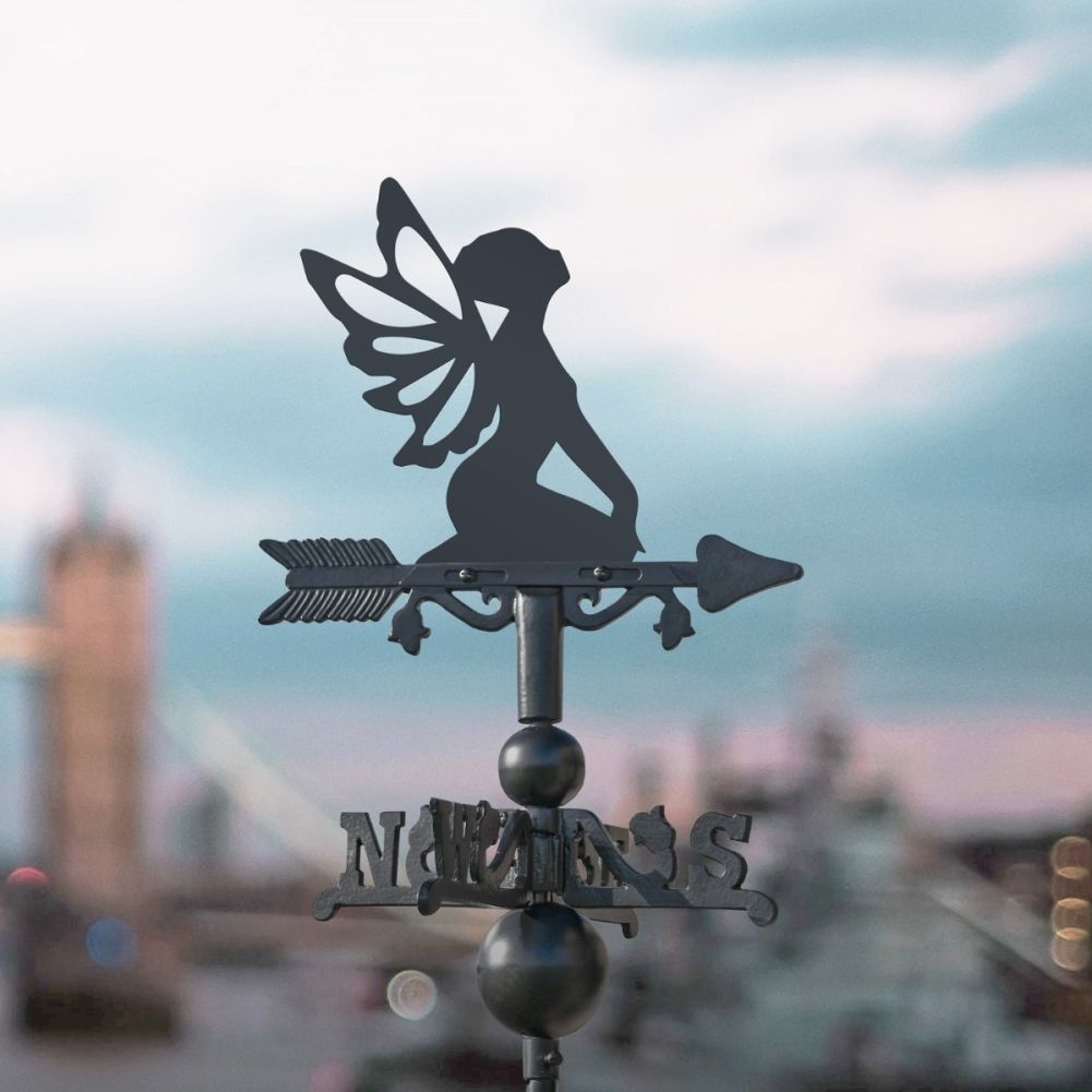Cast Iron & Steel Miniature Sitting Fairy Weathervane