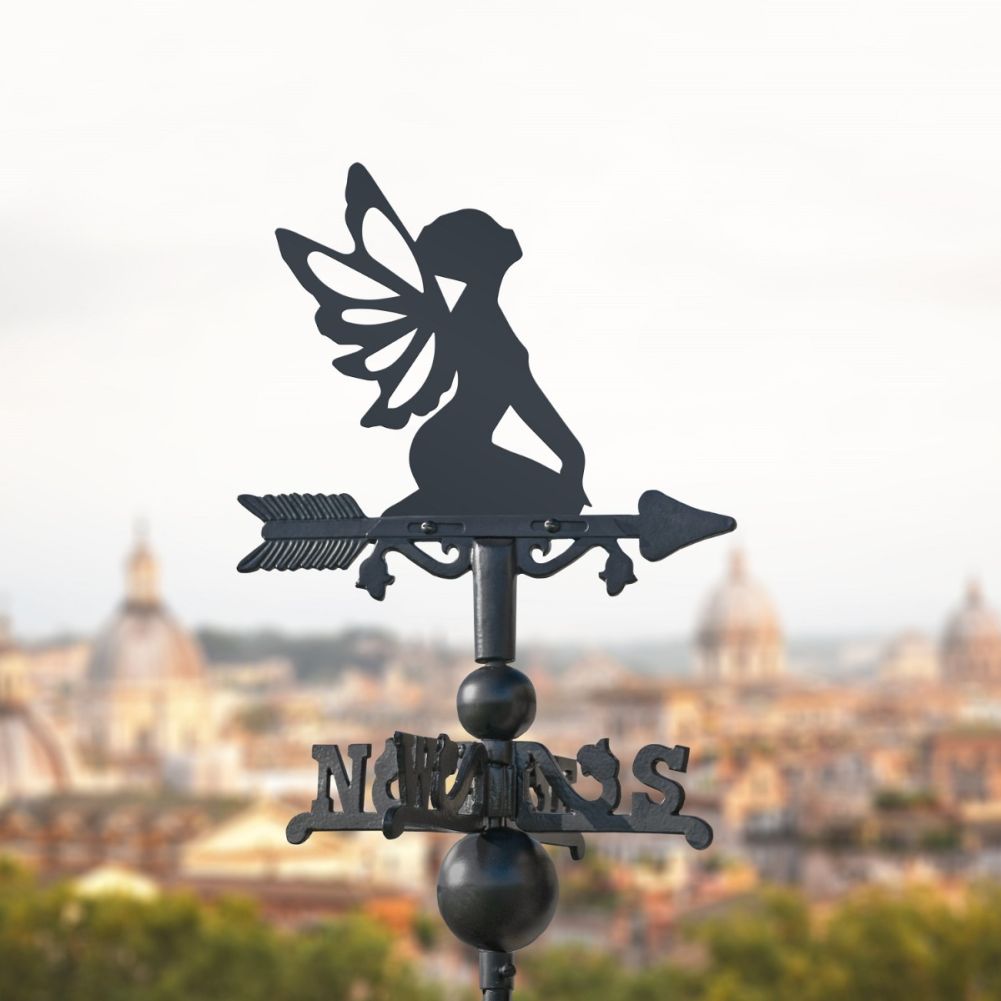 Cast Iron & Steel Miniature Sitting Fairy Weathervane
