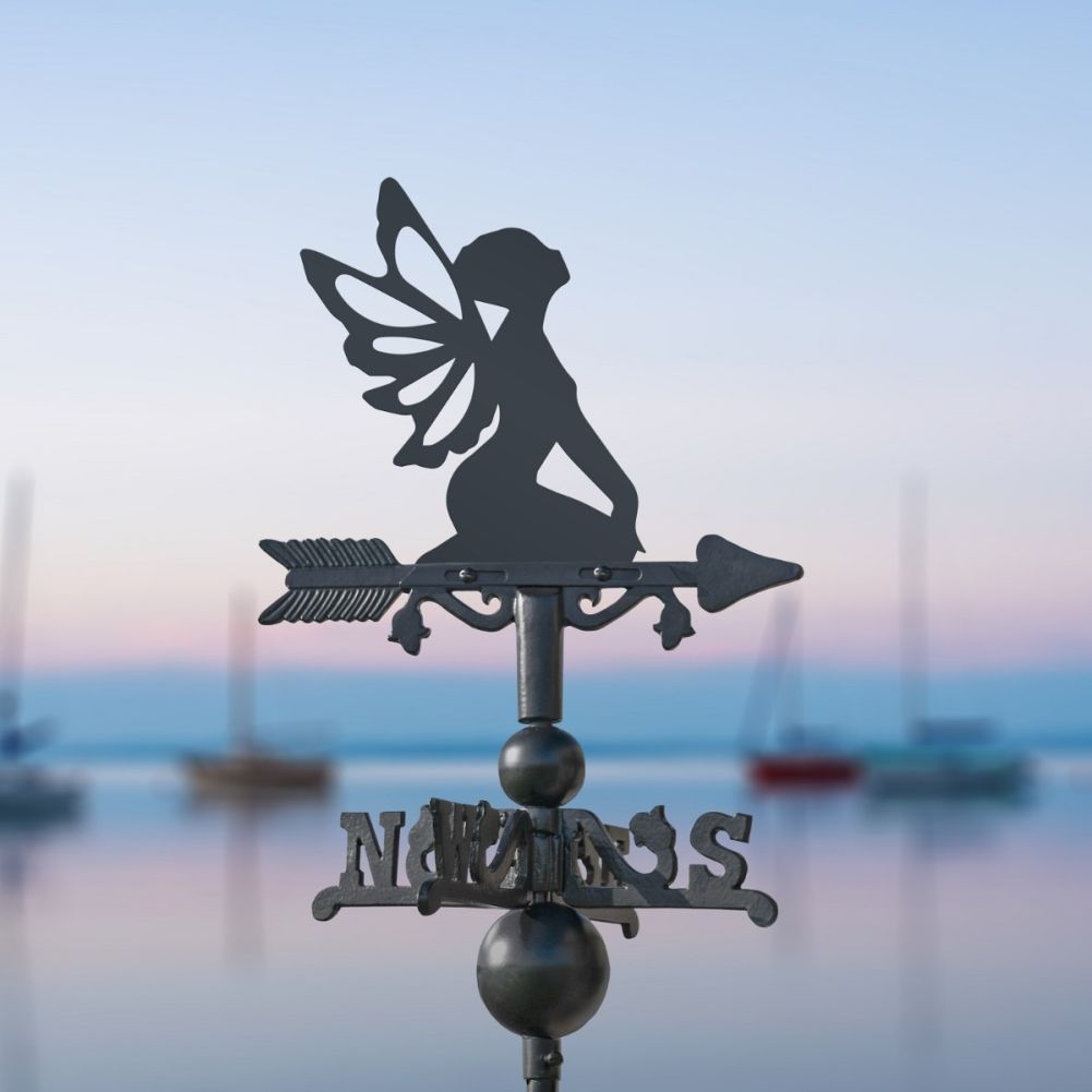 Cast Iron & Steel Miniature Sitting Fairy Weathervane