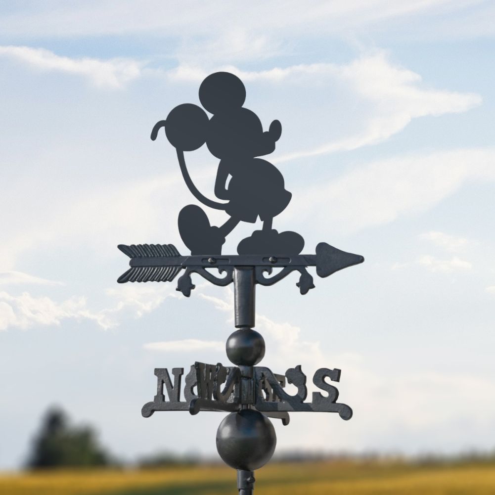 Cast Iron & Steel Mouse Miniature Weathervane In The Countryside