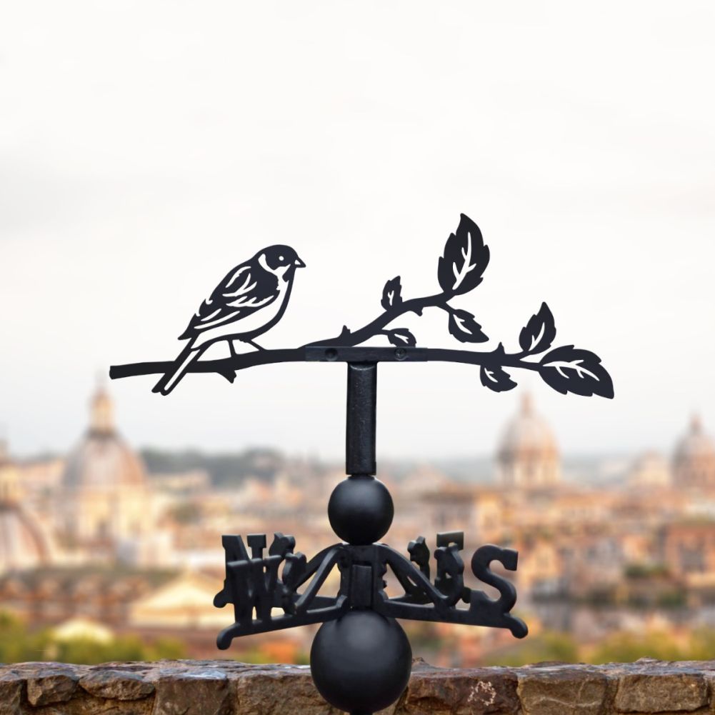 Cast Iron & Steel Reed Bunting Weathervane In A City Setting