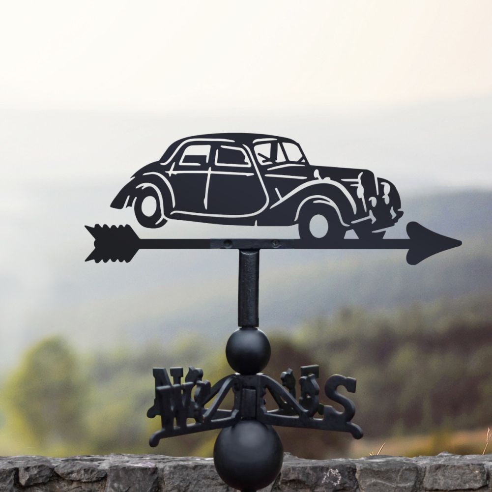 Cast Iron & Steel Riley Weathervane In A Cloudy Setting