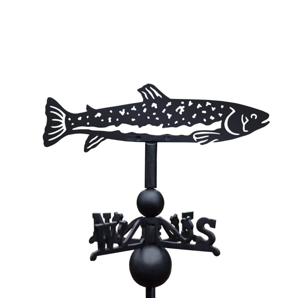 Close Up Of Cast Iron & Steel Trout Weathervane Topper