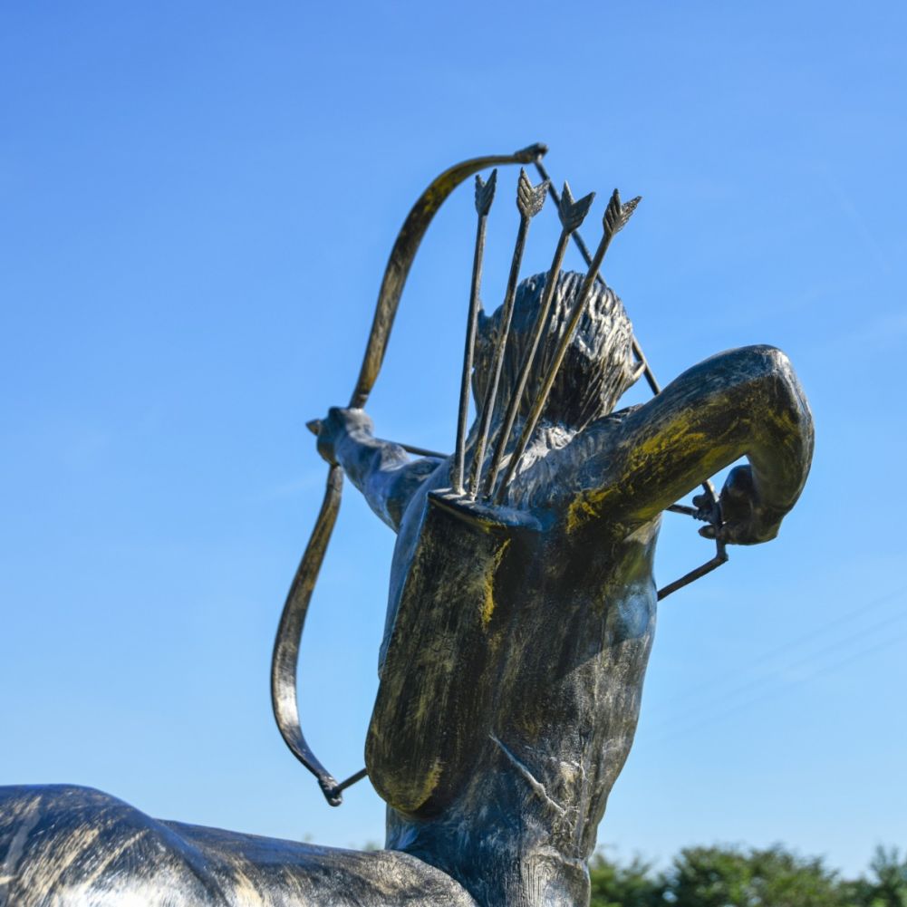 Centaur Archer Brushed Gold Sculpture Back View