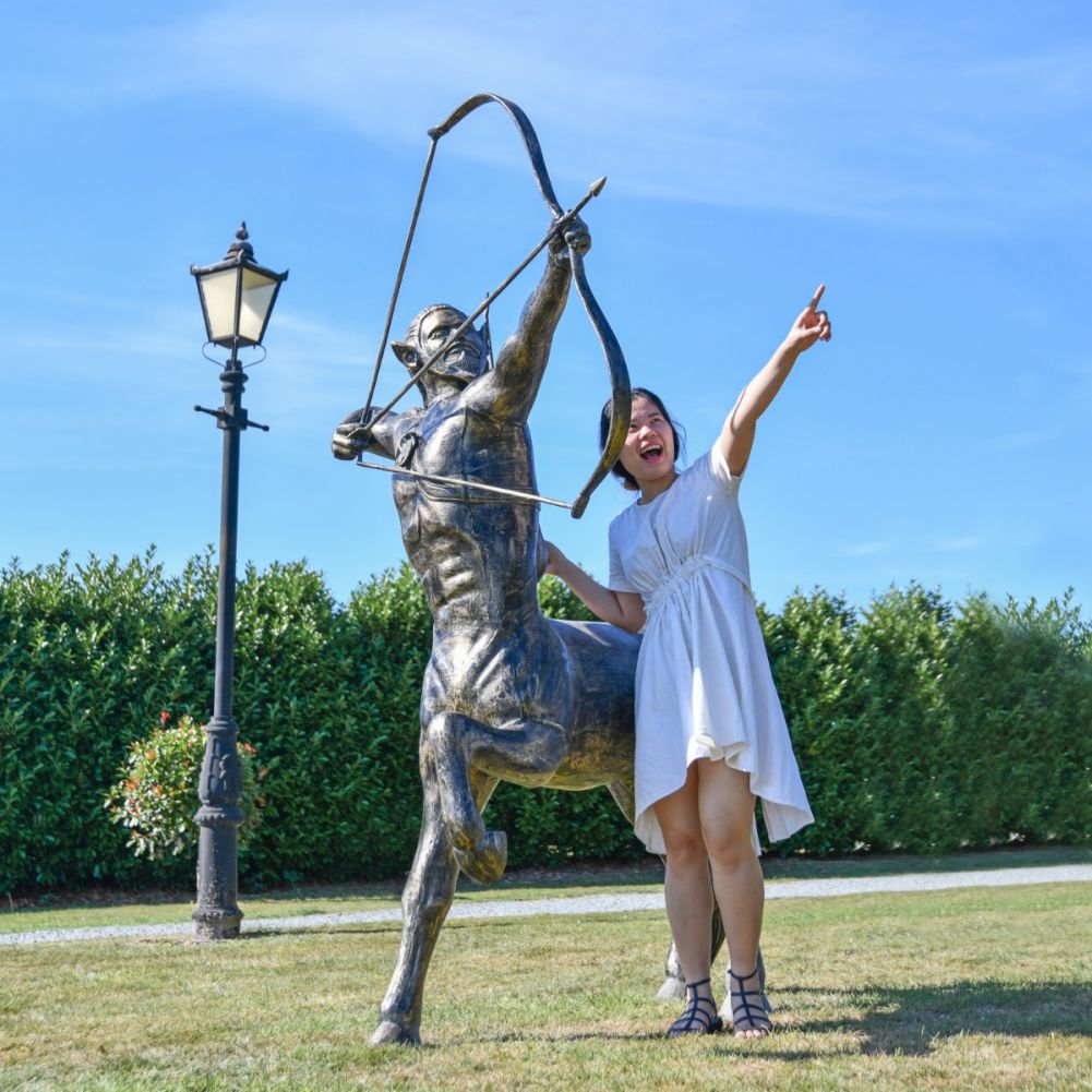 Centaur Archer Brushed Gold Sculpture In Situ