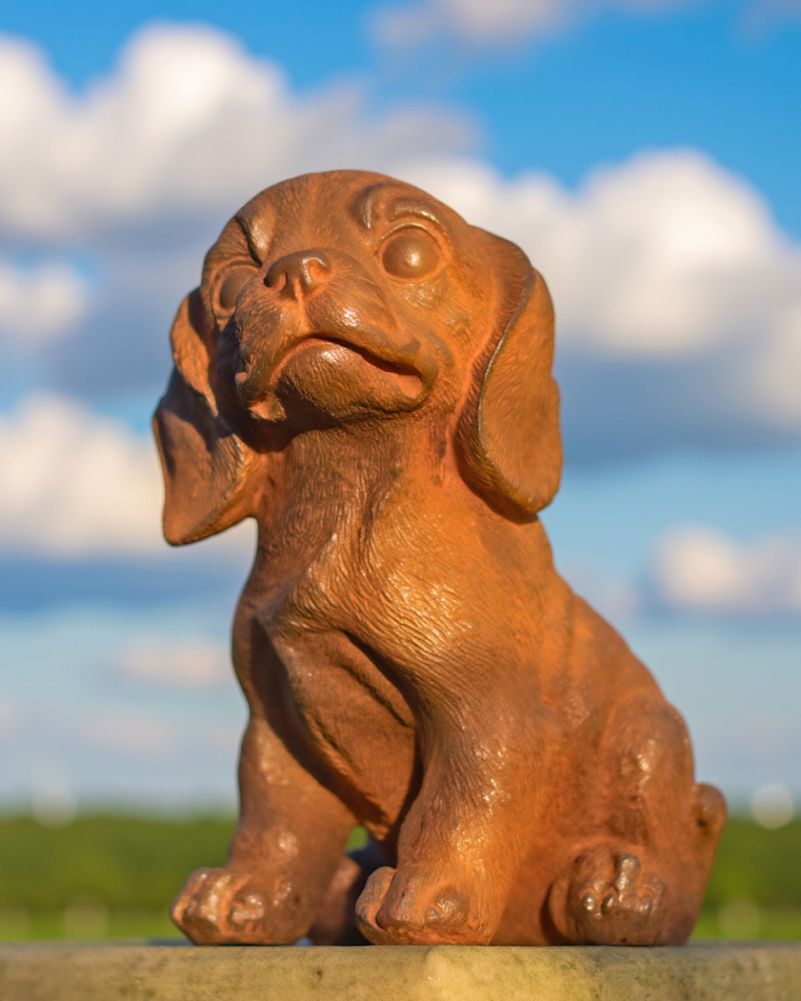 Charming Rustic Cast Iron Sitting Dog Sale