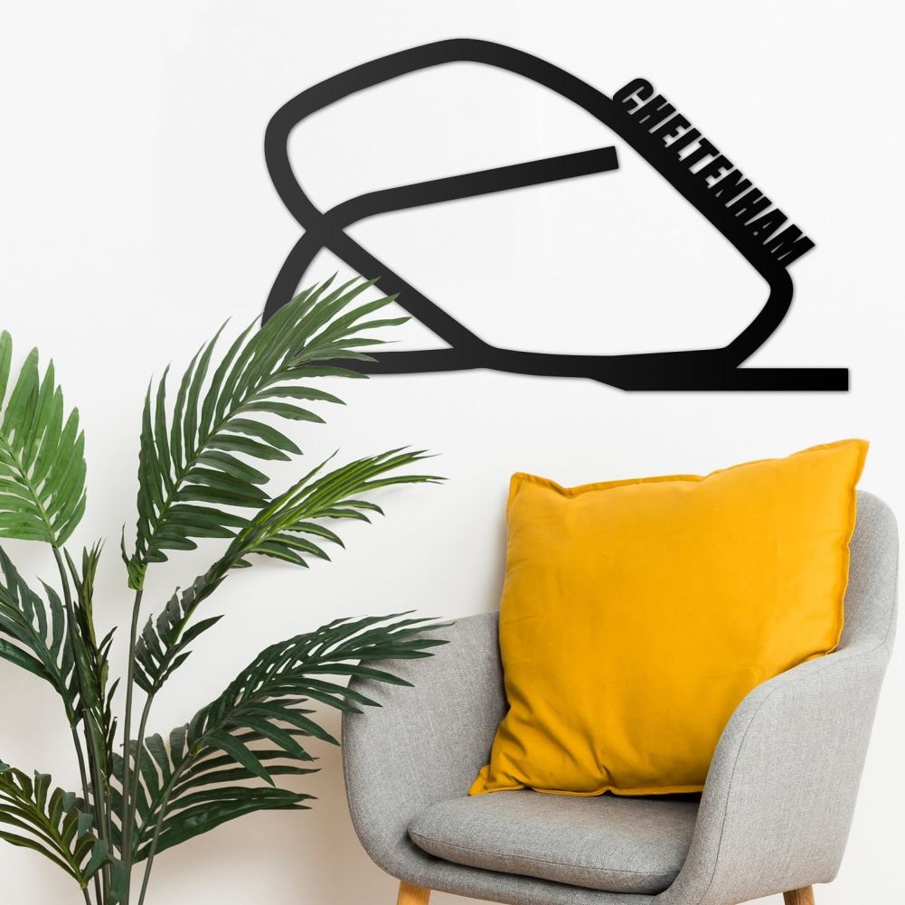 Cheltenham Racecourse Wall Art With Chair and Plant