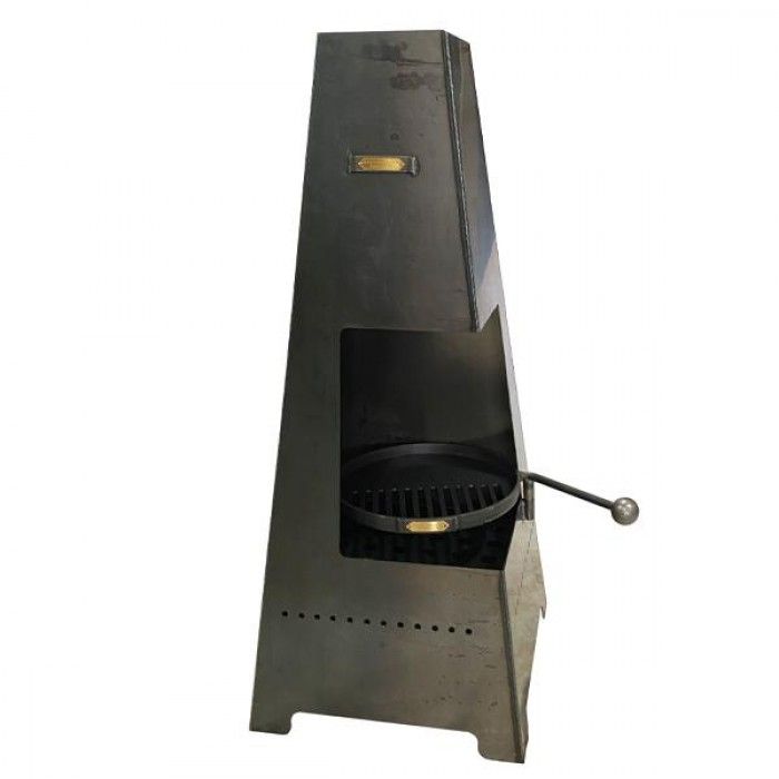 Contemporary Chimenea with Swing Arm Grill Empty