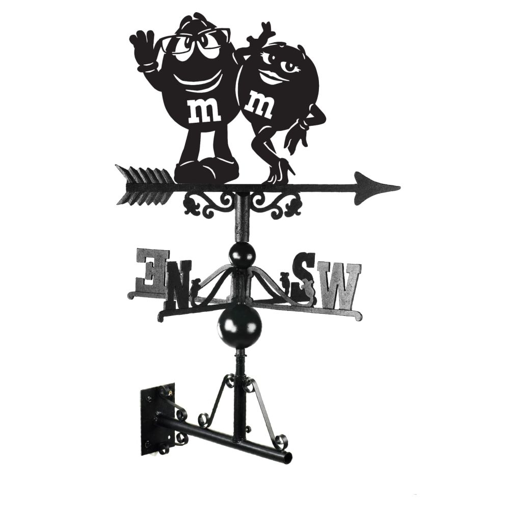 Chocolate Confectionary Characters Weathervane With Bracket on White