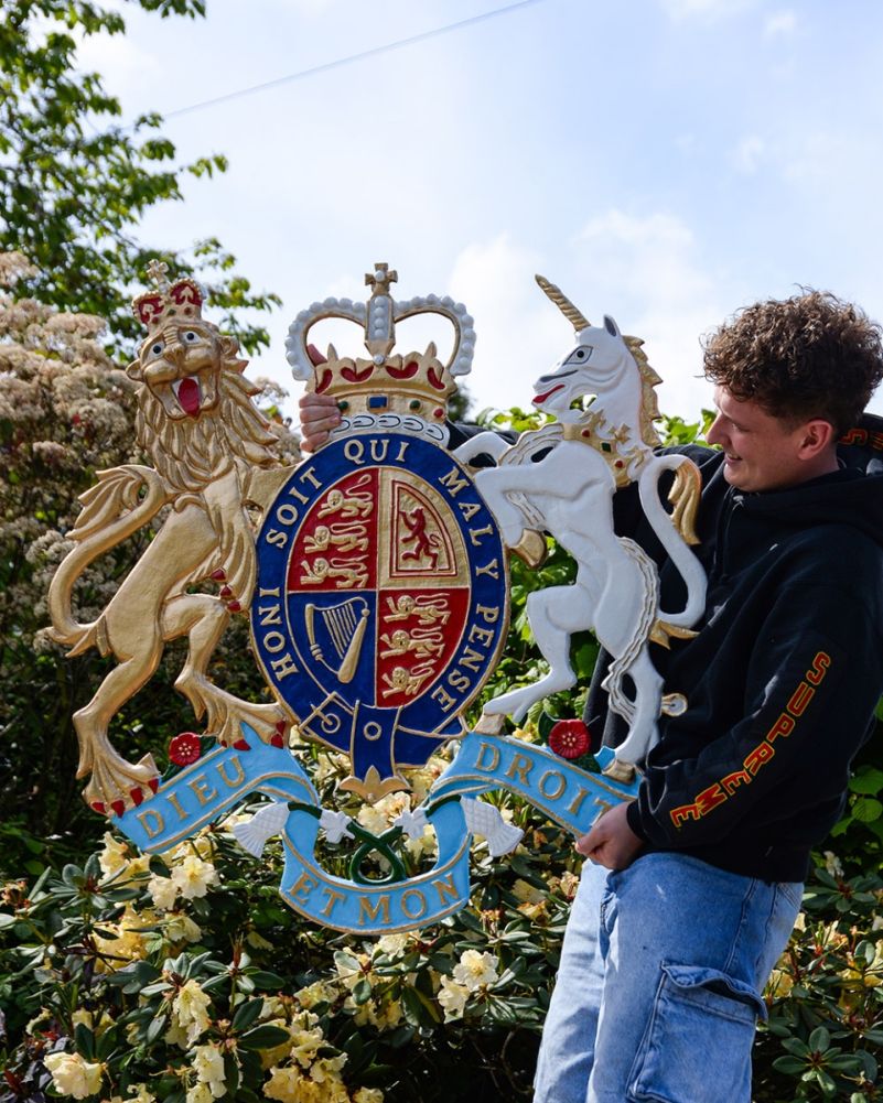 Bespoke Cast Aluminium 'Royal Coat Of Arms' Sign - 103cm