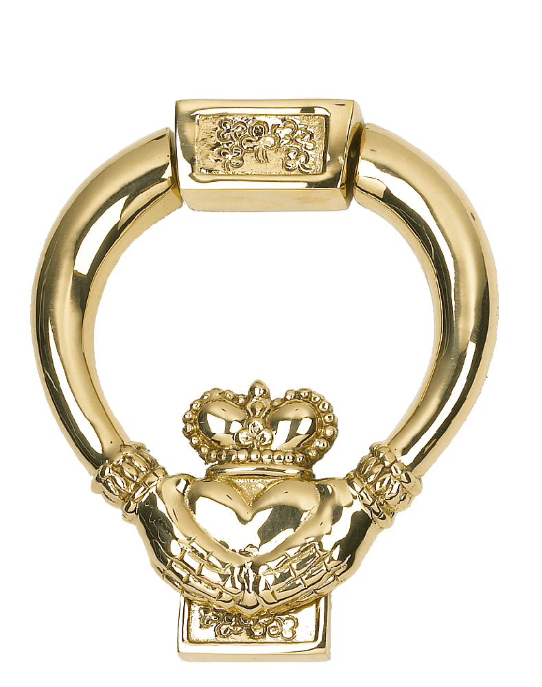 Traditional Polished Brass Claddagh Door Knocker
