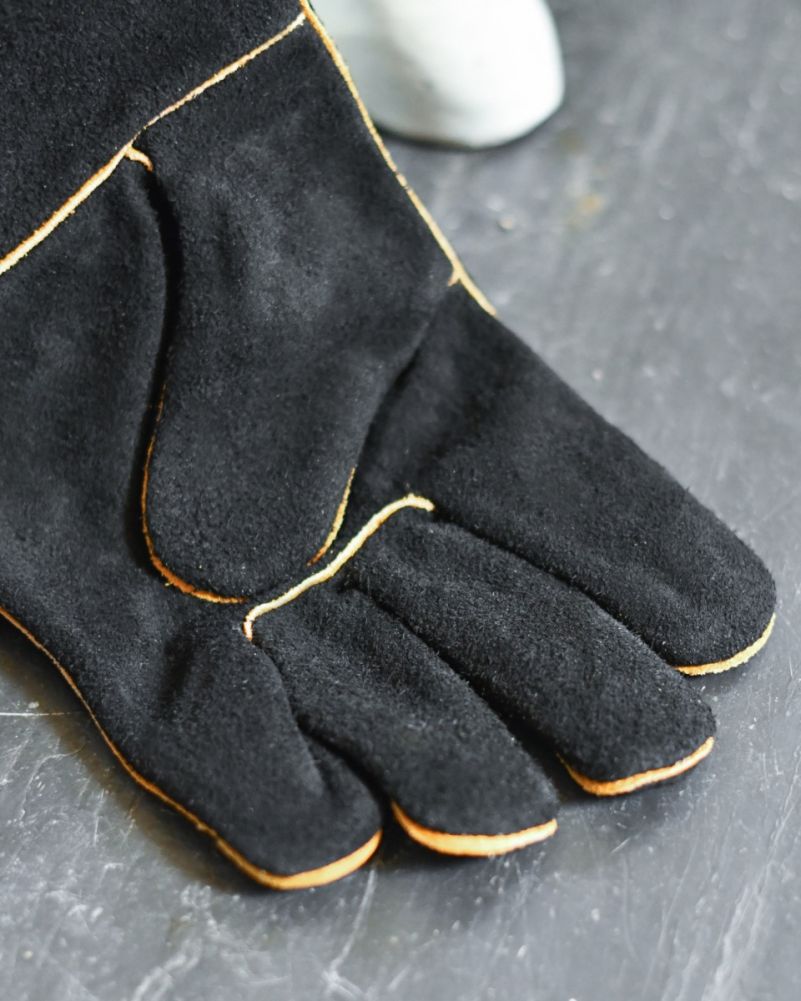 Suede Black & Orange Fireside Gloves