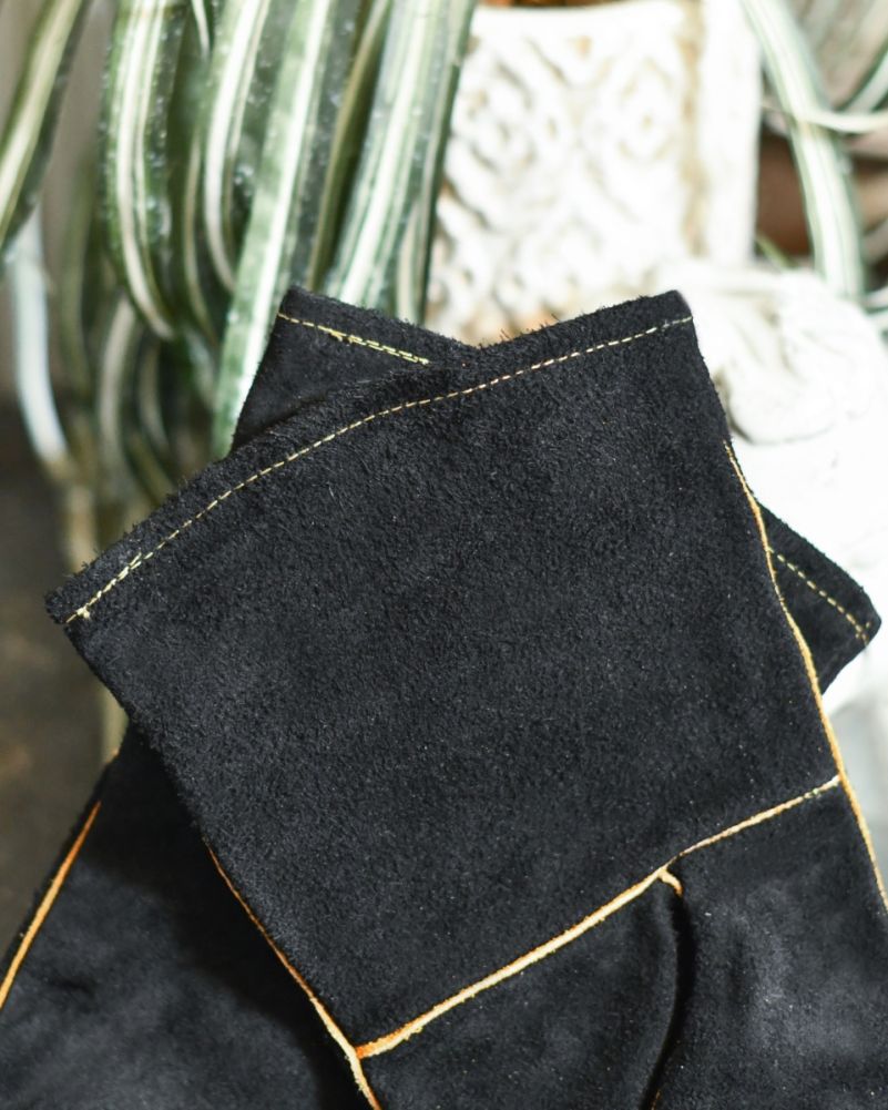 Close-up Of Black & Orange Fireside Gloves