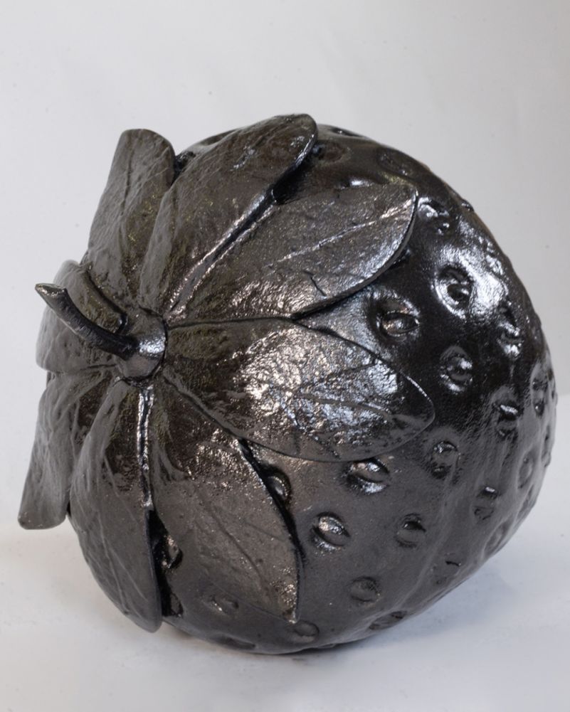 Sweet Harvest Strawberry Interior Ornament Black Up Close