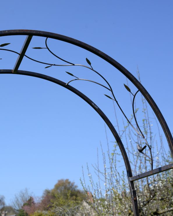 Floral Dretails On The Natural Steel Garden Rose Arch