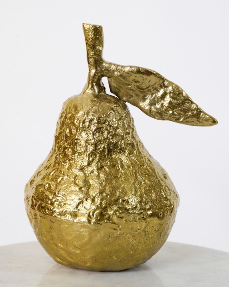 Shadows Harvest Textured Pear Interior Ornament Gold