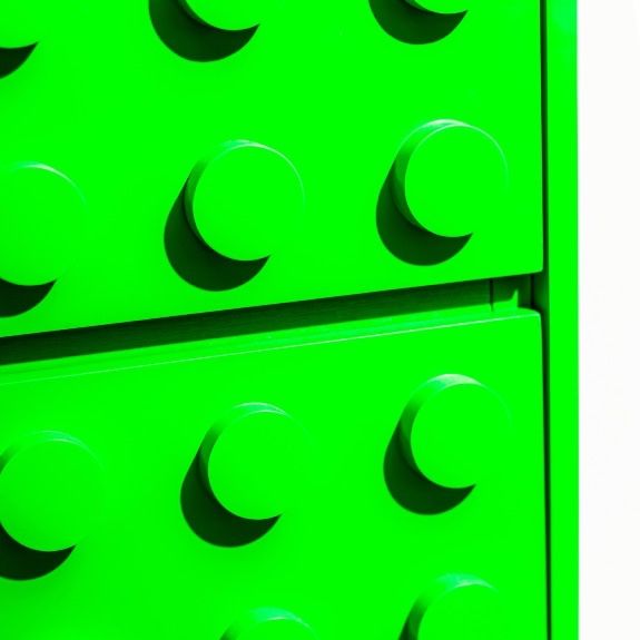 Green Finish From The Brick Collection Chest of Drawers - 4 Drawer Unit