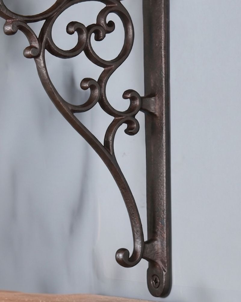 Details And Fixing Pouints On The Cast Iron Antique Scroll Shelf Bracket