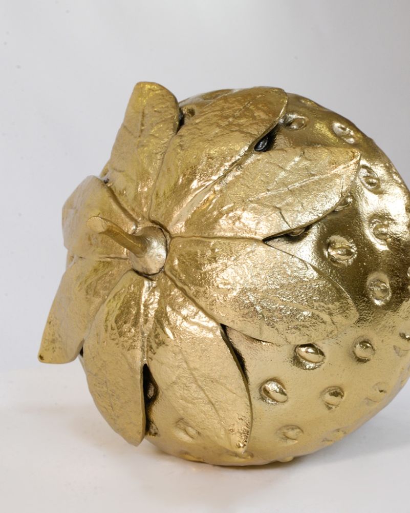 Gold Sweet Harvest Strawberry Interior Ornament  Up Close