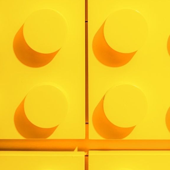 Yellow Finish On The Brick Collection Chest of Drawers - 6 Drawer Unit