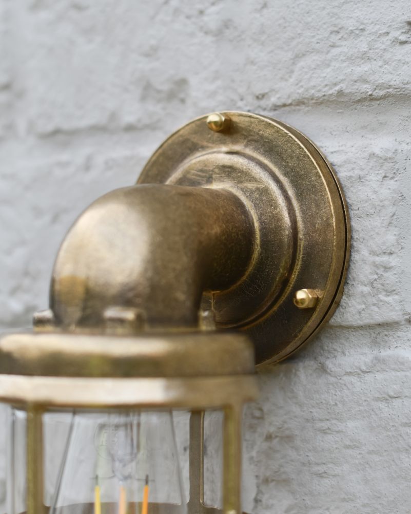 Solid Antique Brass Traditional Nautical Wall Light Bracket