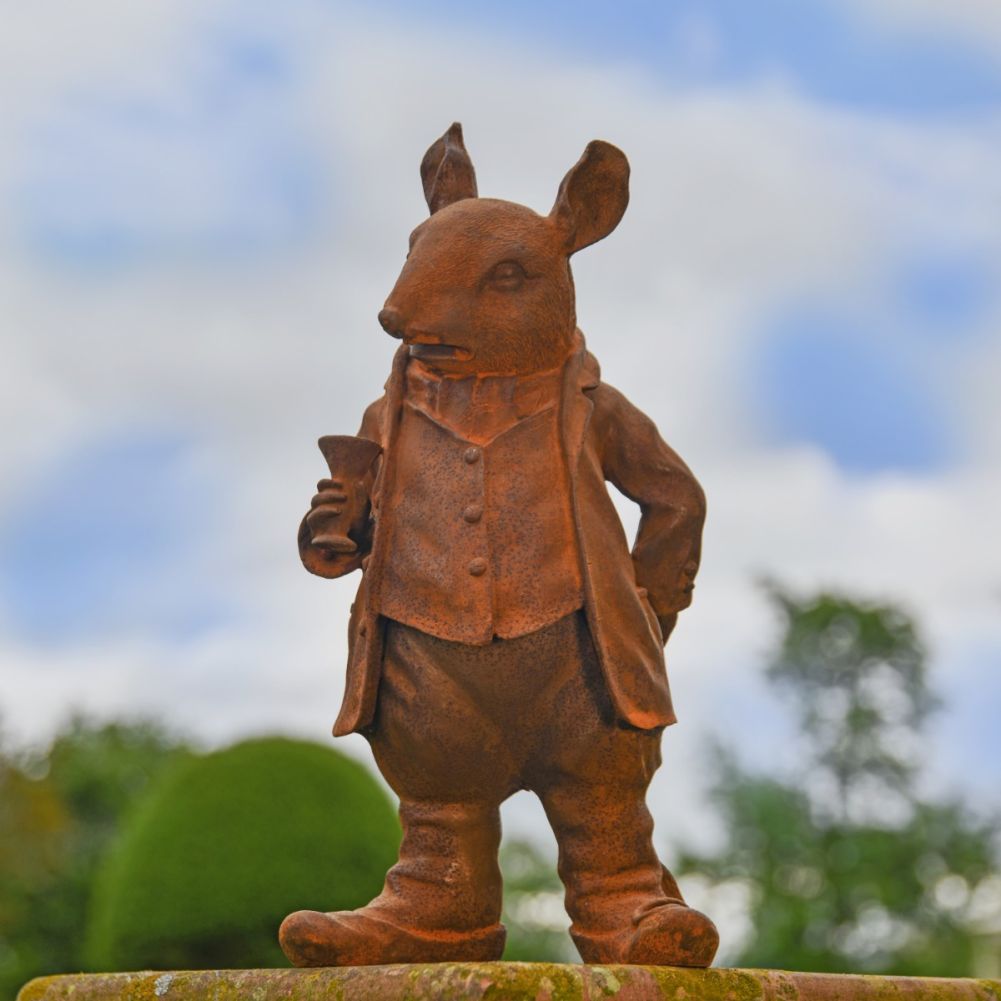 Mouse in a Suit Cast Iron Rustic Sculpture - Large