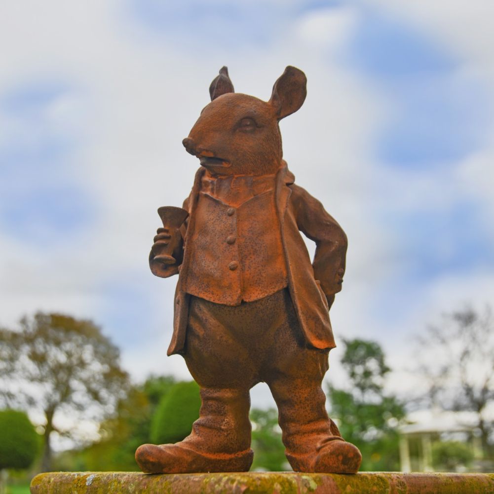 Mouse in a Suit Cast Iron Rustic Sculpture - Large