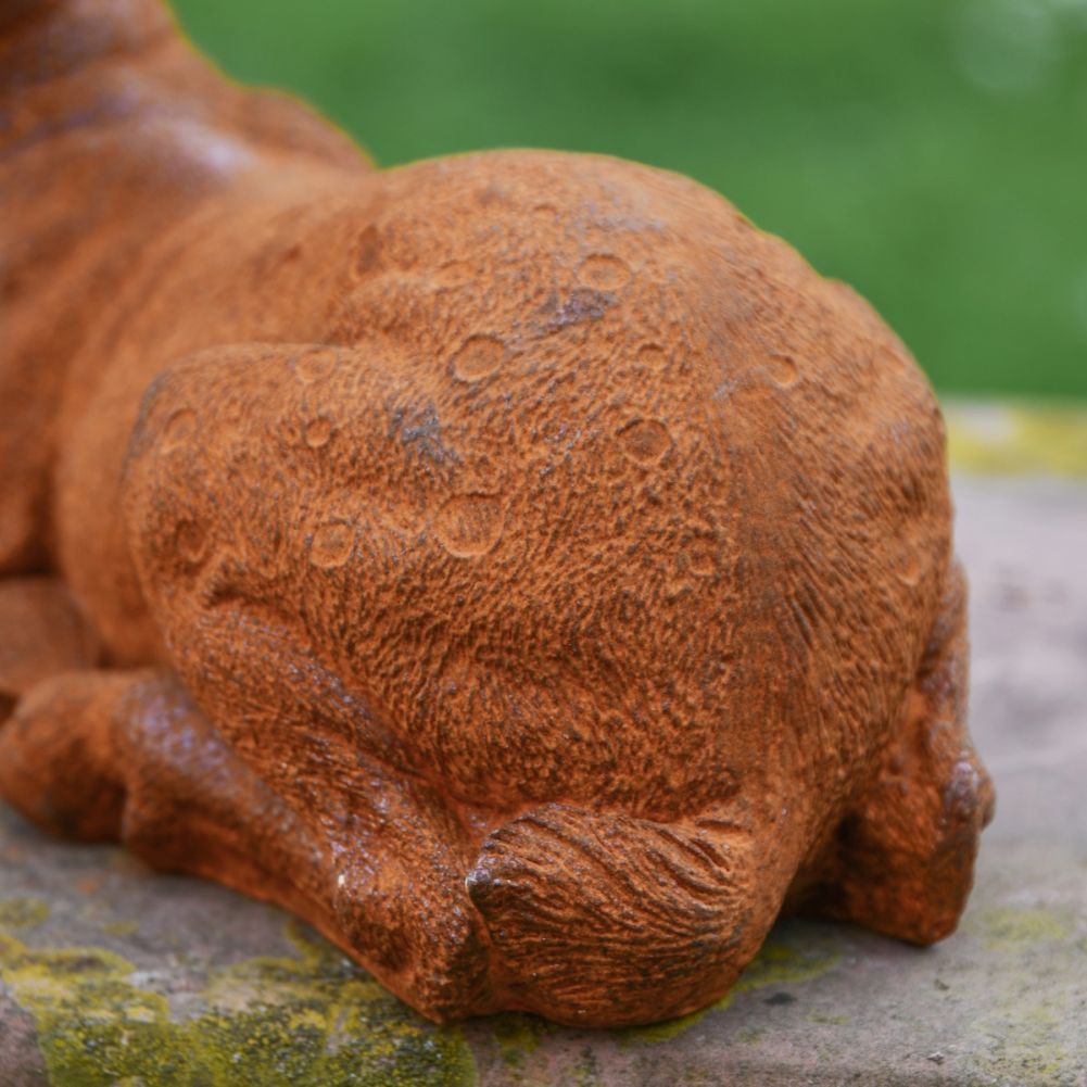 Deer Lying Down Cast Iron Rustic Sculpture - Facing Left Rear Detail