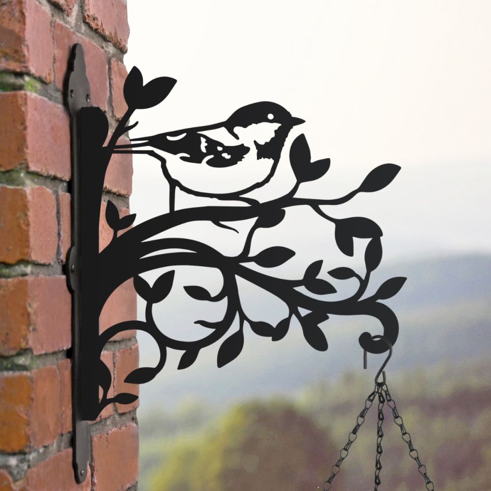 Coat Tit Hanging Basket Bracket In A Cloudy Setting