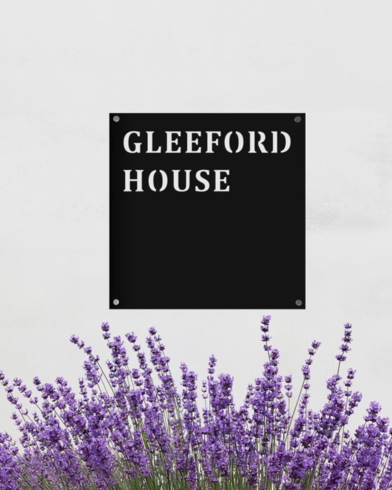 Contemporary Black Steel Simplistic House Name Sign - 30cm