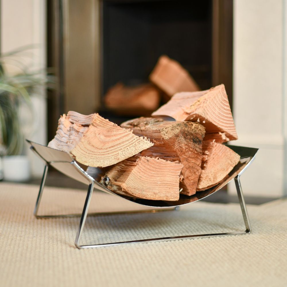 Bright Chrome Curved Log Holder