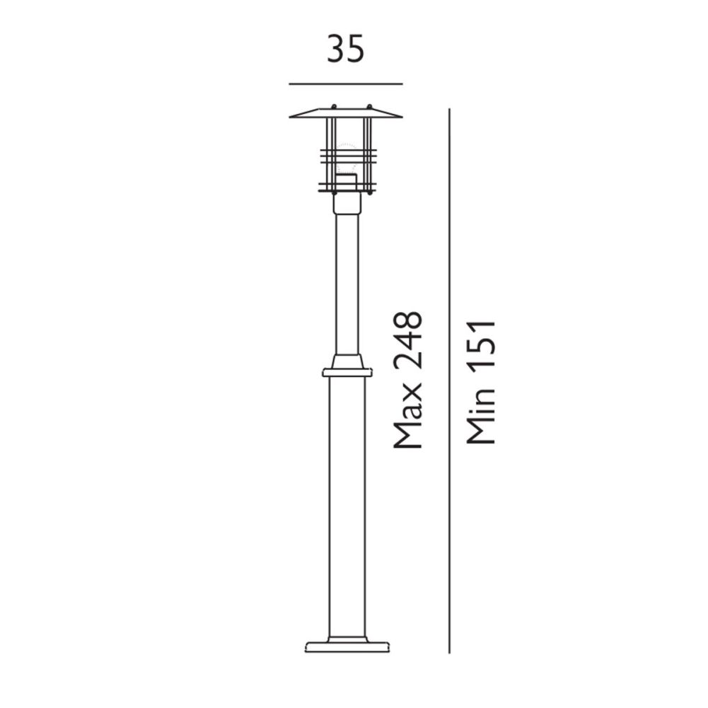Contemporary Nutical Galvanised Steel 'Sigri' Lamp Post Dimensions