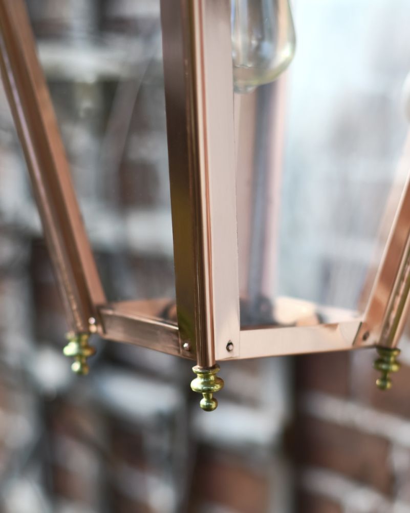 Copper 'Berkshire' Lantern On Ornate Wall Bracket Bottom