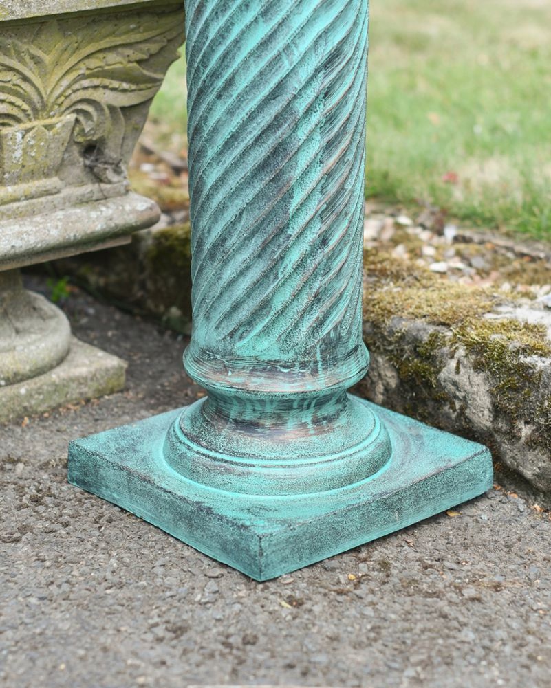 'Corinthian' Ornate Verdigris Cast Aluminium Sundial Column Base