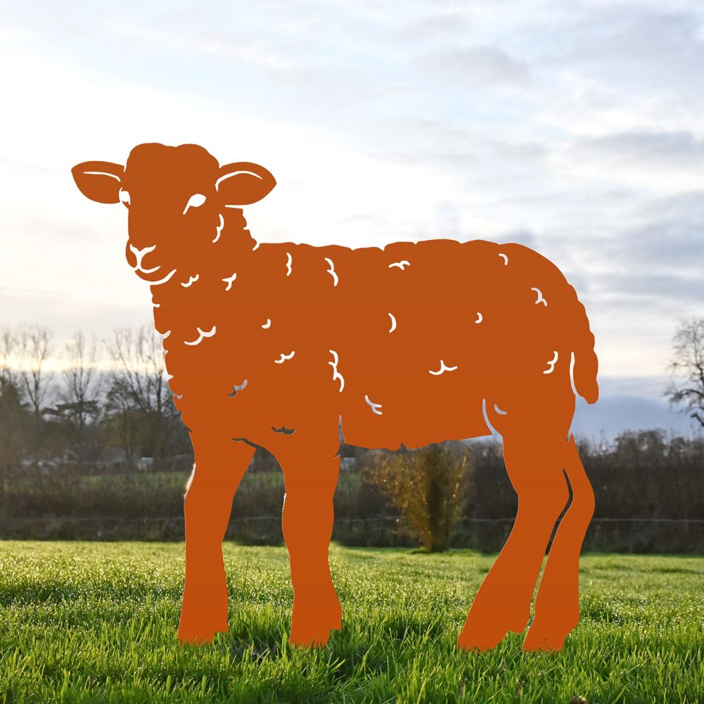 Curly Lamb Silhouette in Orange 