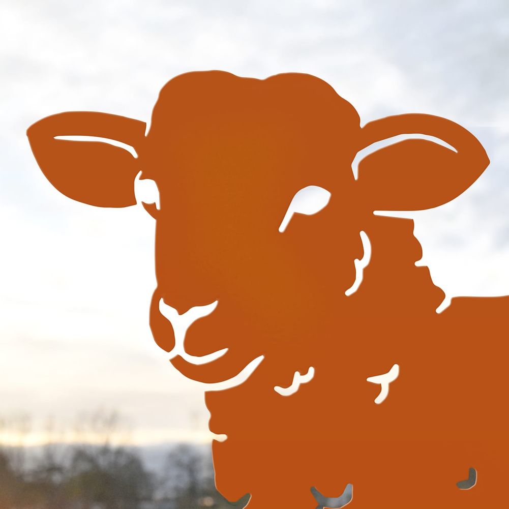 Close-up of the Head of the Curly Lamb Silhouette