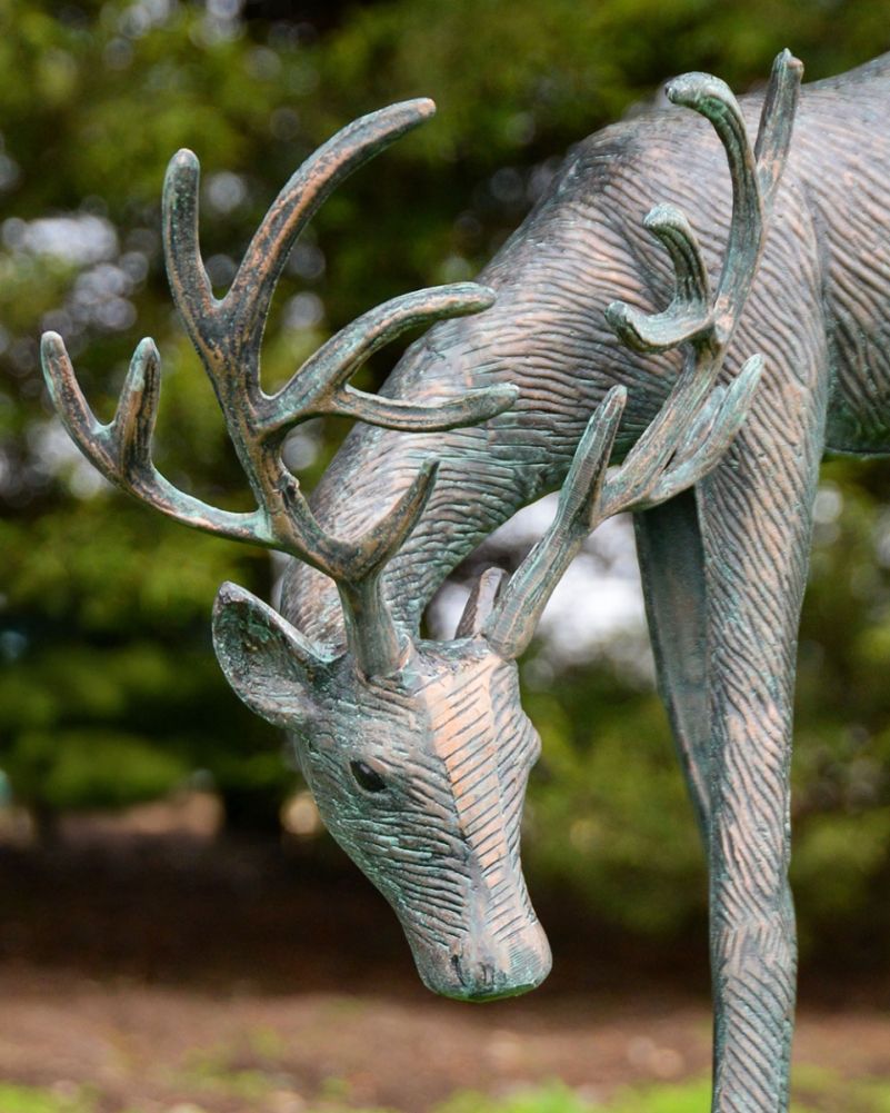 'Cypress' The Verdigris Stag Garden Sculpture Close Up