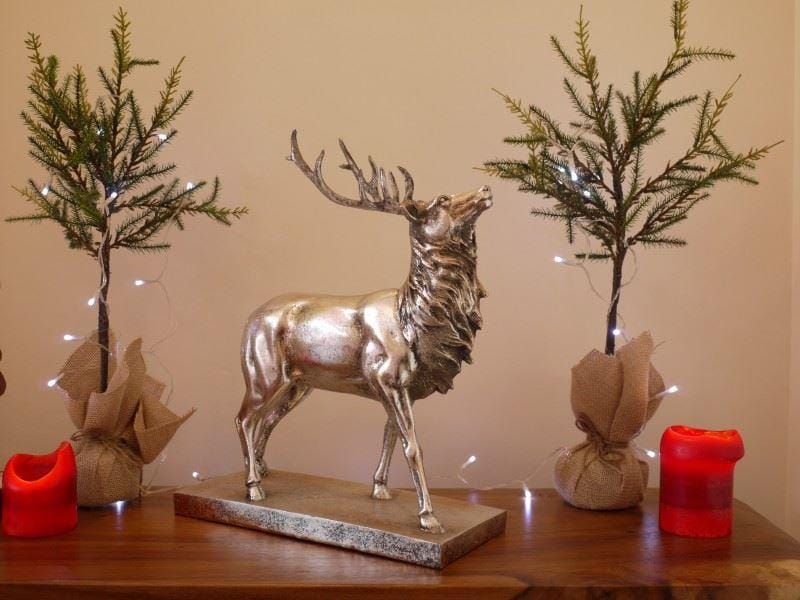 'Loch' Silver Stag On Base