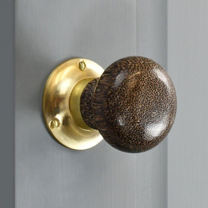 Leopard Print Ceramic Door Knob with Brass Back Plate