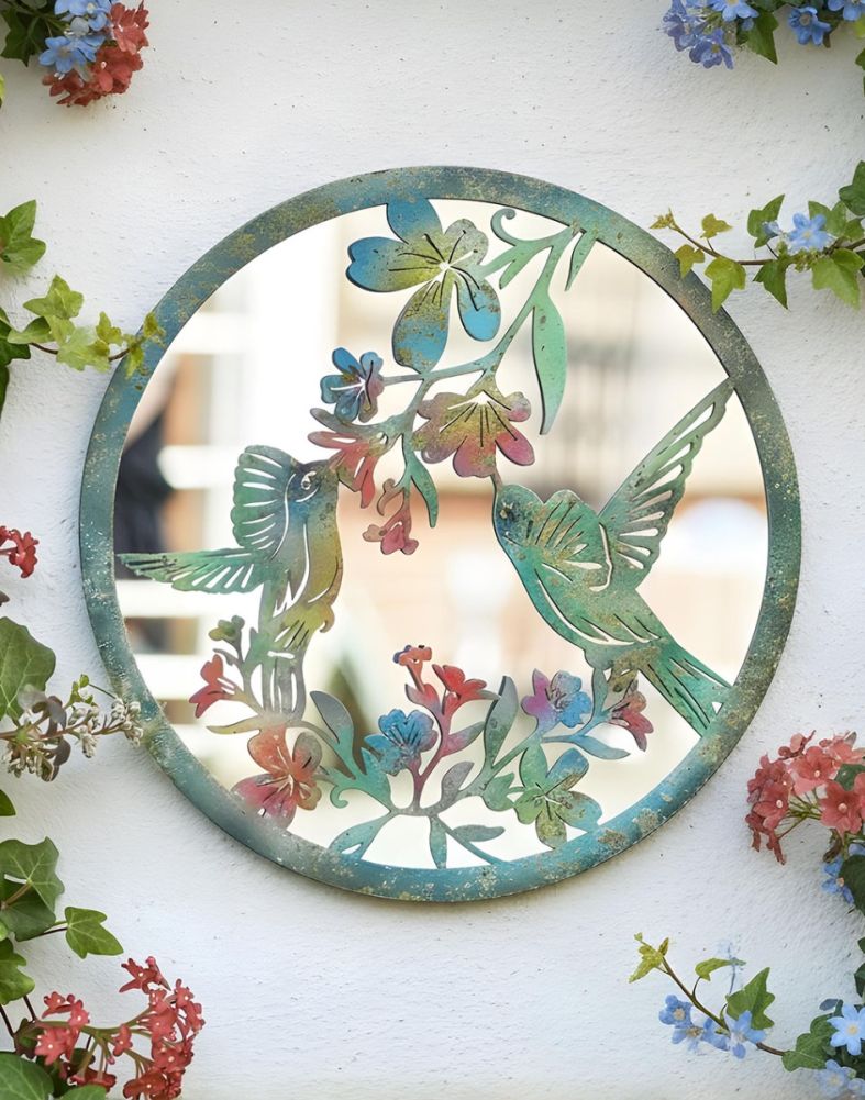 Decorative Mirrored Garden Wall Art - Twilight Aviary Clearance